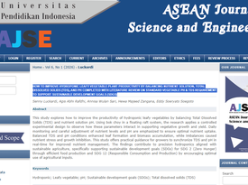 How to Improve Hydroponic Leafy Vegetable Plant Productivity by Balancing Nutrient Solution, Total Dissolved Solids (TDS), and pH Completed with Literature Review on Standard Vegetable pH & TDS Requirement to Support Sustainable Development Goals (SDGs)
